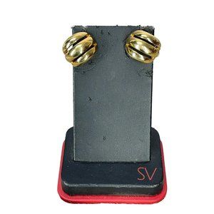 DILLARD'S Vintage Napier Gold Tone Fashion 1/2 Chunky‎ Hoop Clip On Earrings